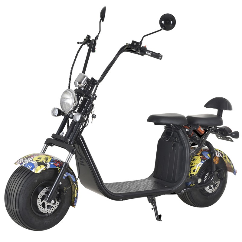 EEC COC Electric Scooter 10"/12" Fat Tire 60V 1500W 12A/20A Electric Scooter Bike C07A