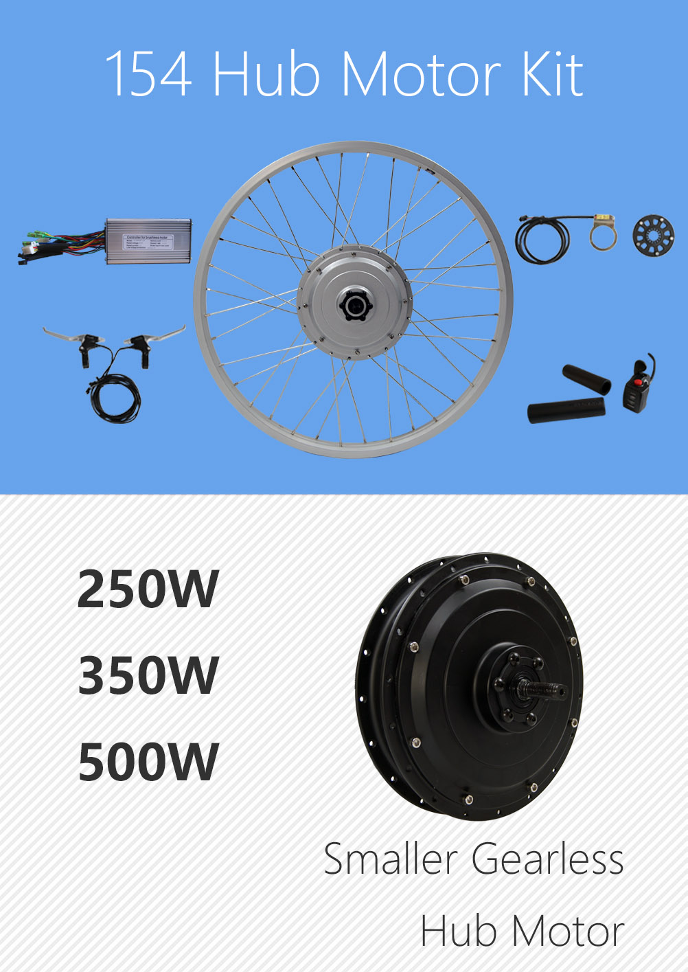 154 small gearless hub motor kit